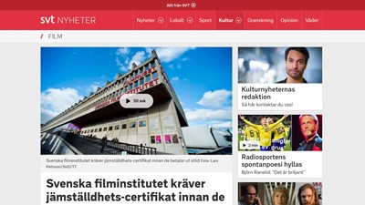 Svenska filminstitutet kräver jämställdhets-certifikat innan de betalar ut stöd