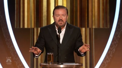 Ricky Gervais attackerar allt och alla på Golden Globe