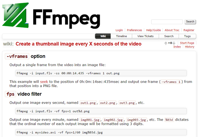 FFmpeg thumbnails